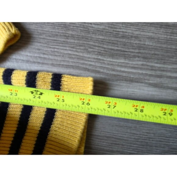 Talbots Yellow & Black Striped Knit Sweater With Shoulder Buttons Size L - Picture 9 of 9